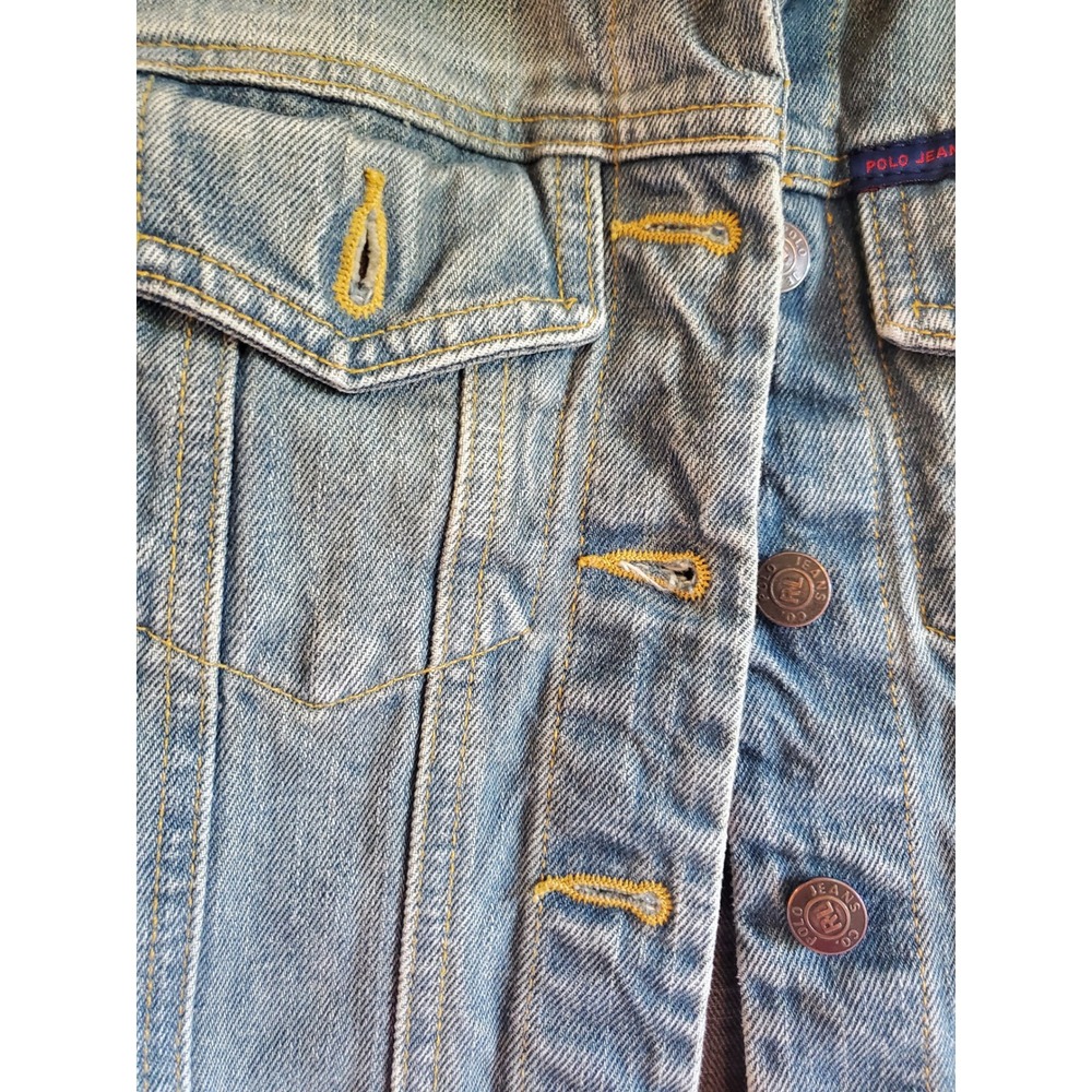 Polo Jeans Co. Ralph Lauren Denim Jean Jacket Womens XS Vintage Distressed - Picture 5 of 5